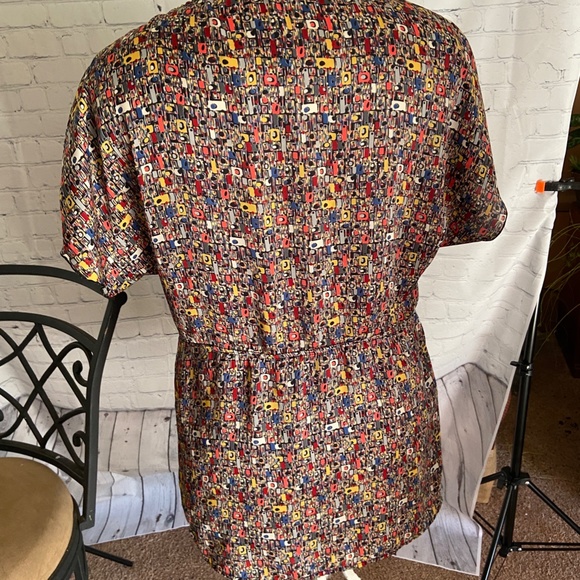 WOMENS MED/LARGE MULTI COLOR TOP BLOUSE - Picture 5 of 6